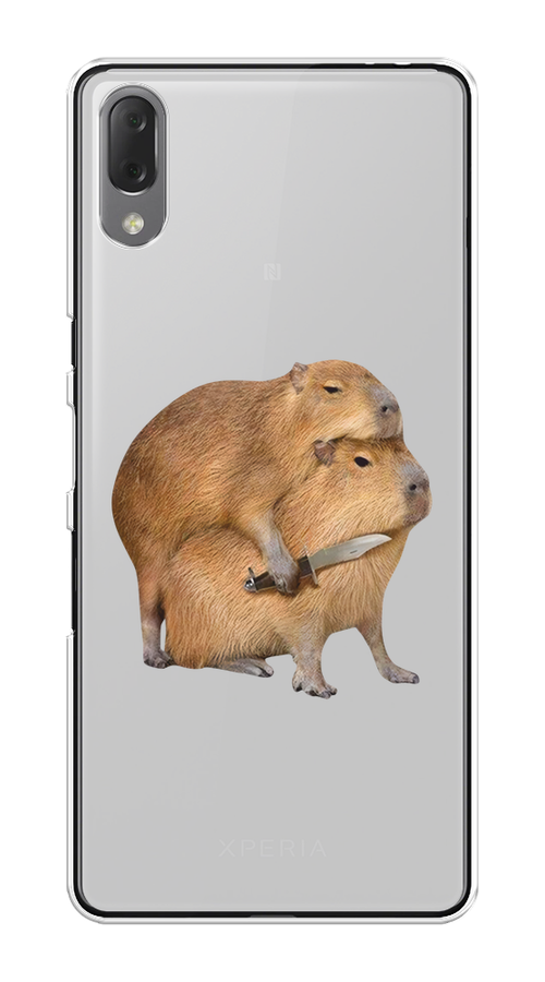 

Чехол на Sony Xperia L3 "Капибара с ножом", Бежевый, 54450-1