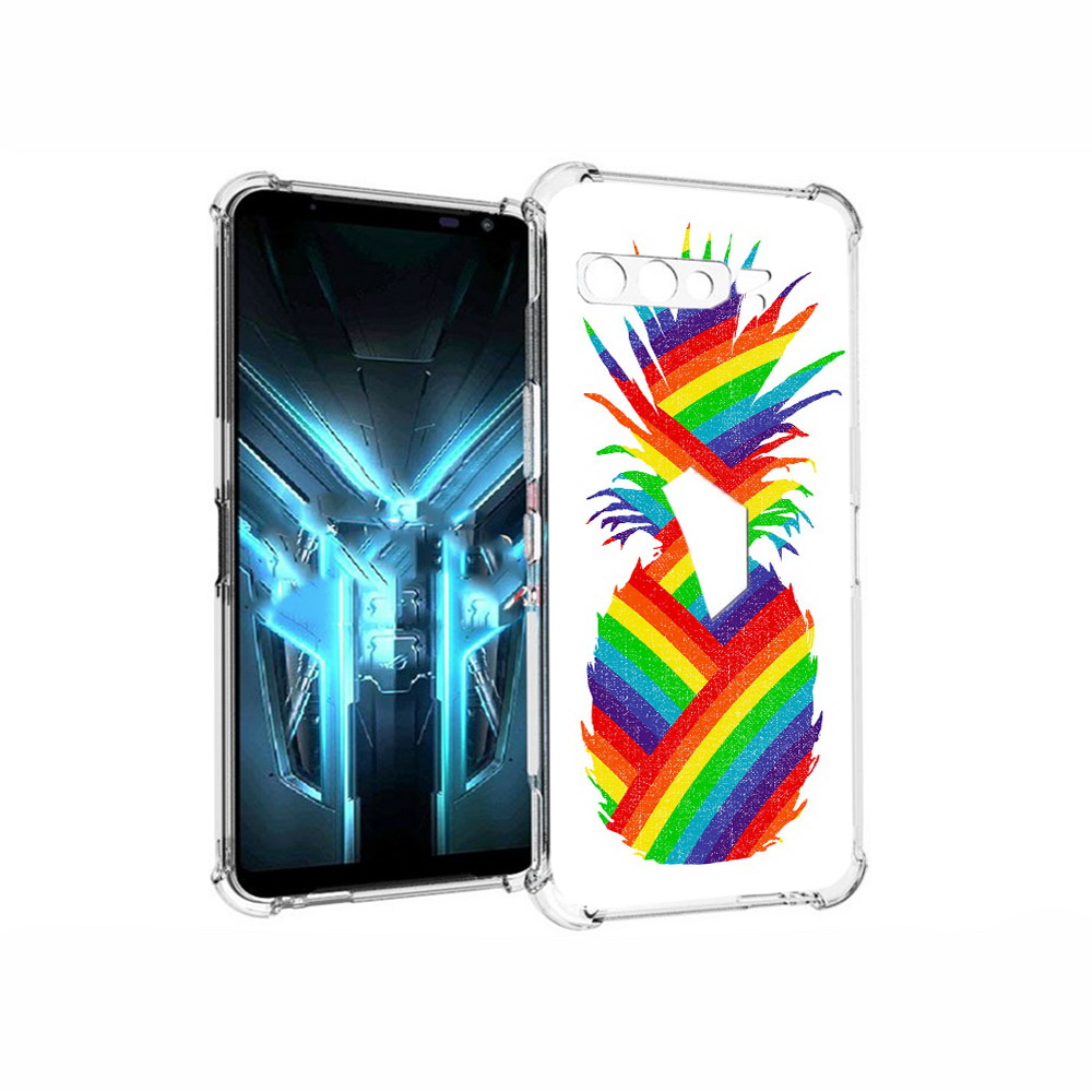 

Чехол MyPads Tocco для Asus ROG Phone 3 радужный ананас, Прозрачный, Tocco