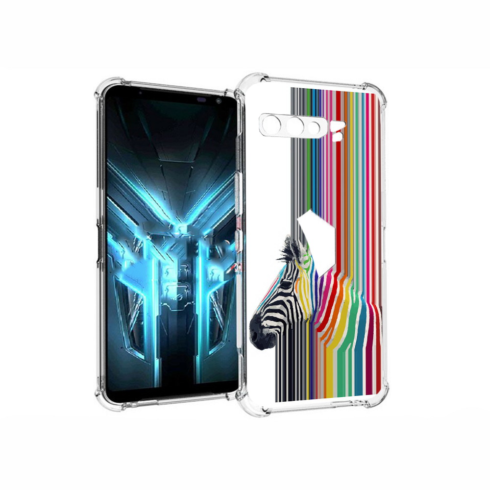 

Чехол MyPads Tocco для Asus ROG Phone 3 радужная зебра, Прозрачный, Tocco