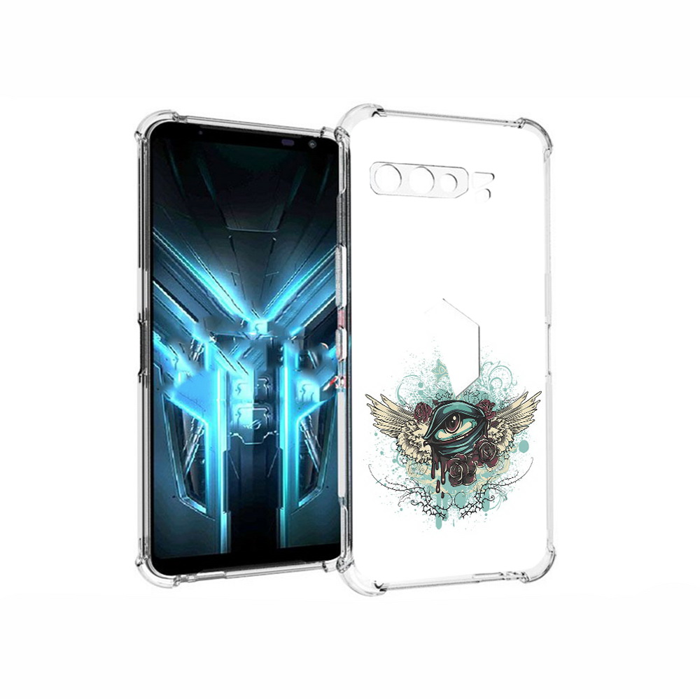 

Чехол MyPads Tocco для Asus ROG Phone 3 плачущий глаз с крыльями, Прозрачный, Tocco