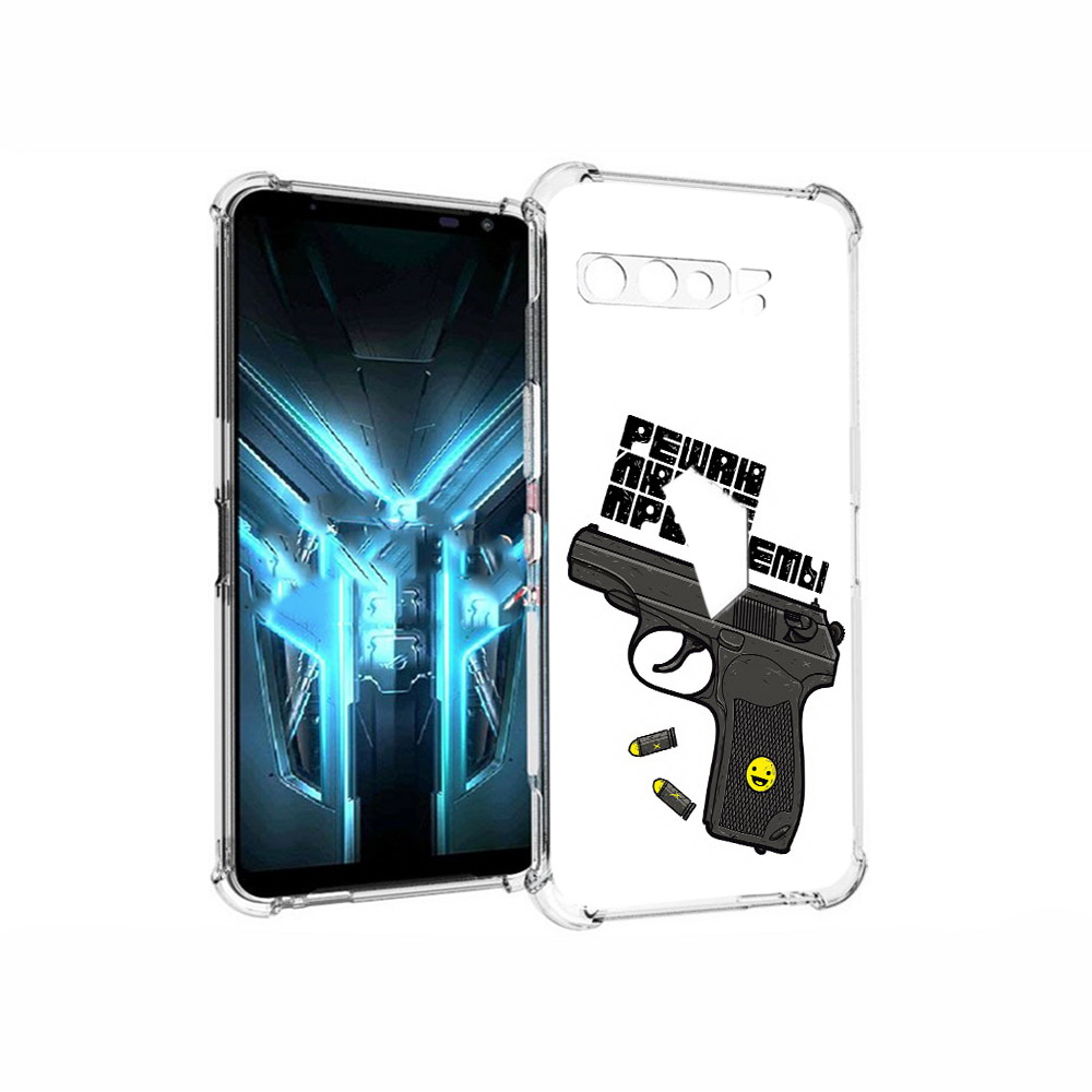 

Чехол MyPads Tocco для Asus ROG Phone 3 пистолет против проблем, Прозрачный, Tocco