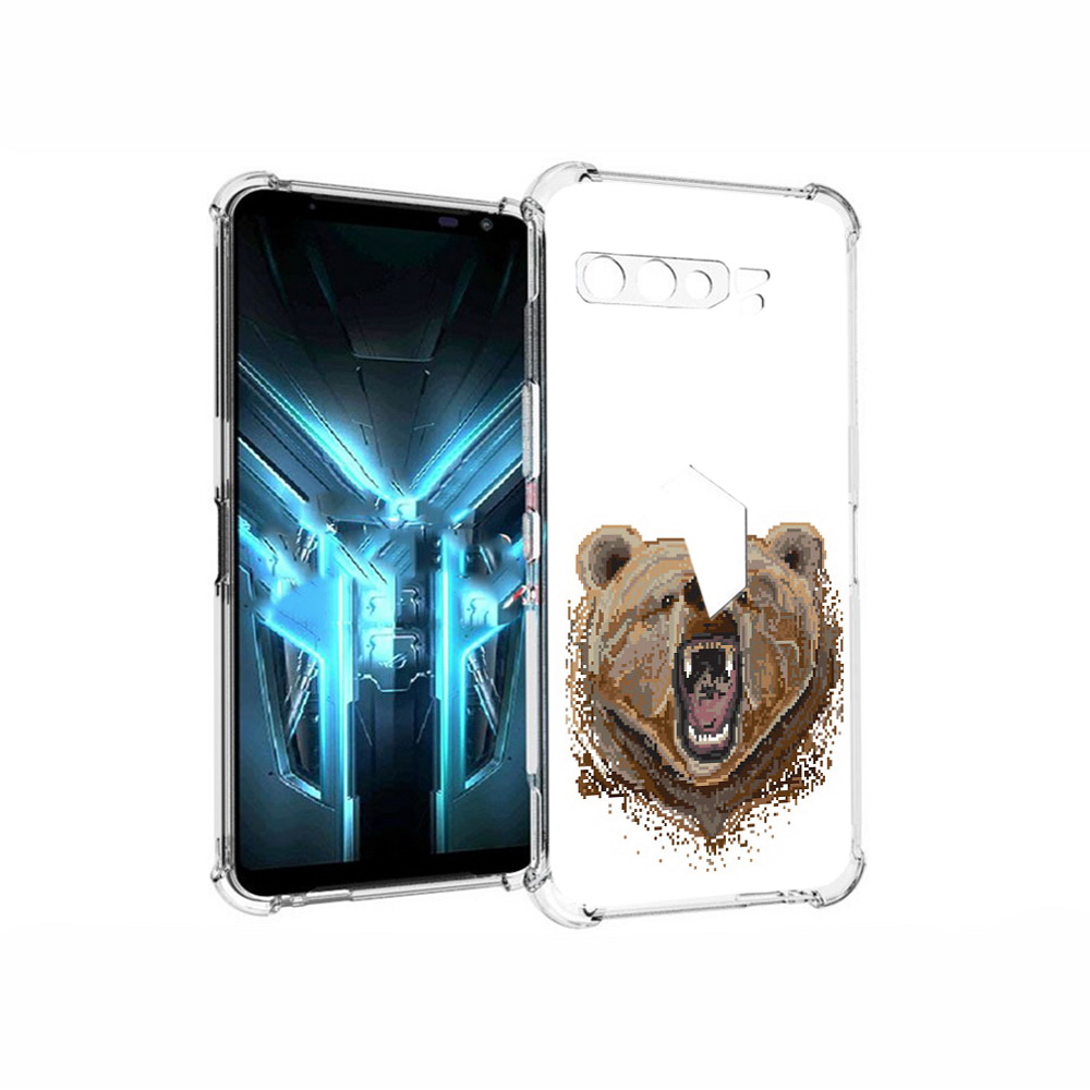 

Чехол MyPads Tocco для Asus ROG Phone 3 пиксельный медведь, Прозрачный, Tocco