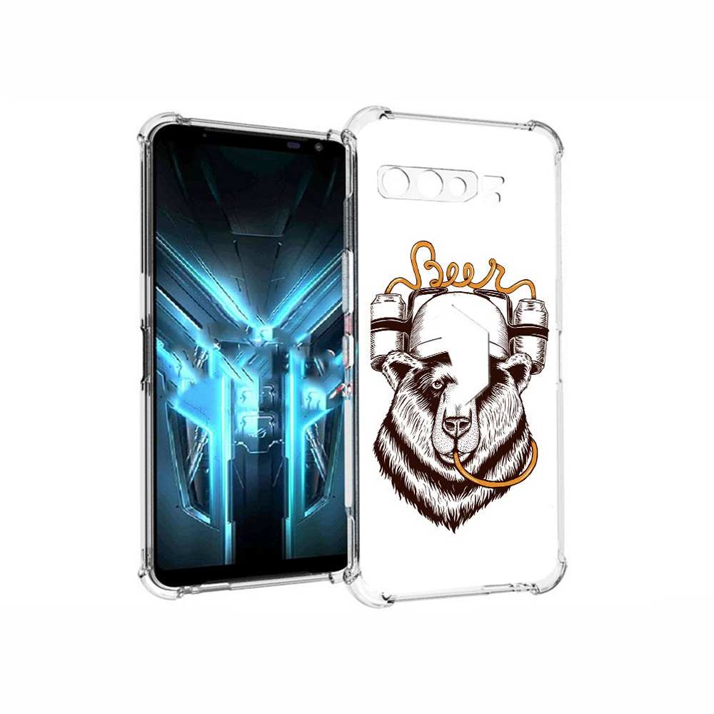 

Чехол MyPads Tocco для Asus ROG Phone 3 пивной медведь, Прозрачный, Tocco