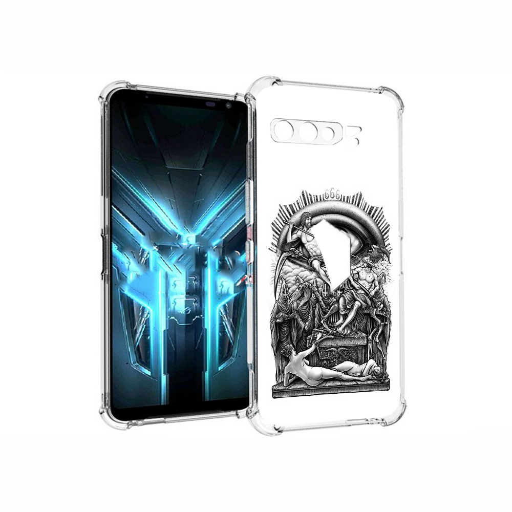 

Чехол MyPads Tocco для Asus ROG Phone 3 оракул черно белый, Прозрачный, Tocco