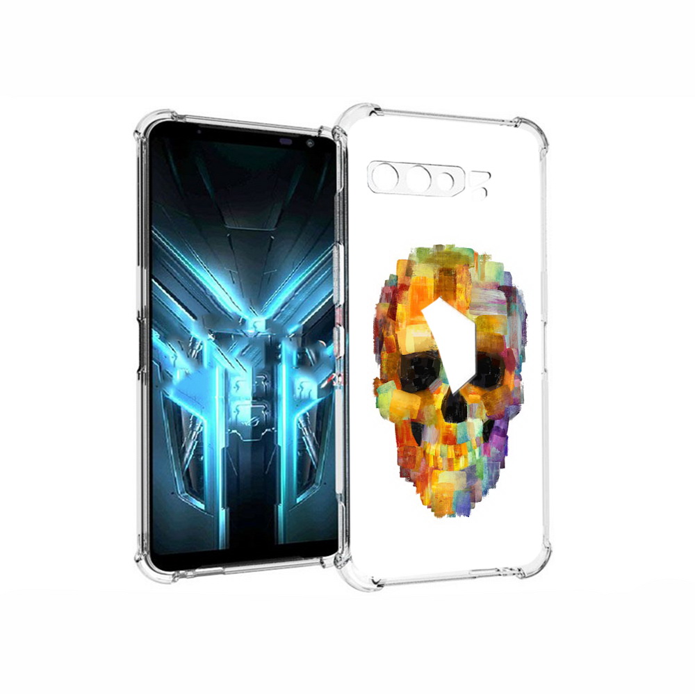 

Чехол MyPads Tocco для Asus ROG Phone 3 нарисованный череп, Прозрачный, Tocco