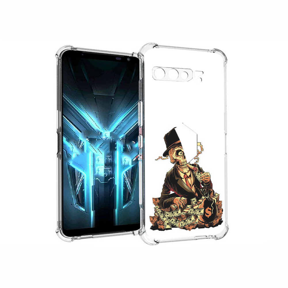

Чехол MyPads Tocco для Asus ROG Phone 3 нарисованный череп с сигаретой, Прозрачный, Tocco