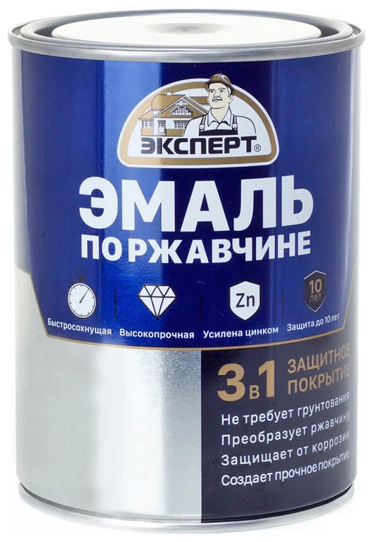 

Эмаль по ржавчине эксперт 3в1 черный ral 9005 0,8кг, Expert-20
