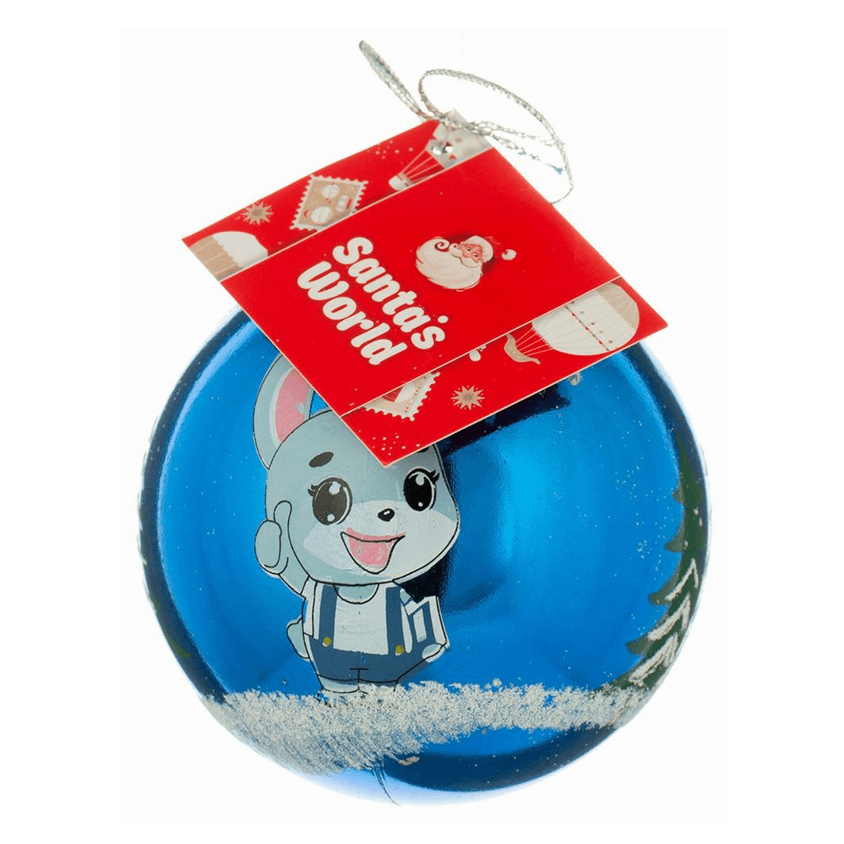 Шар на ель Santa's World Символ года Кролик синий 8 см 1 шт.