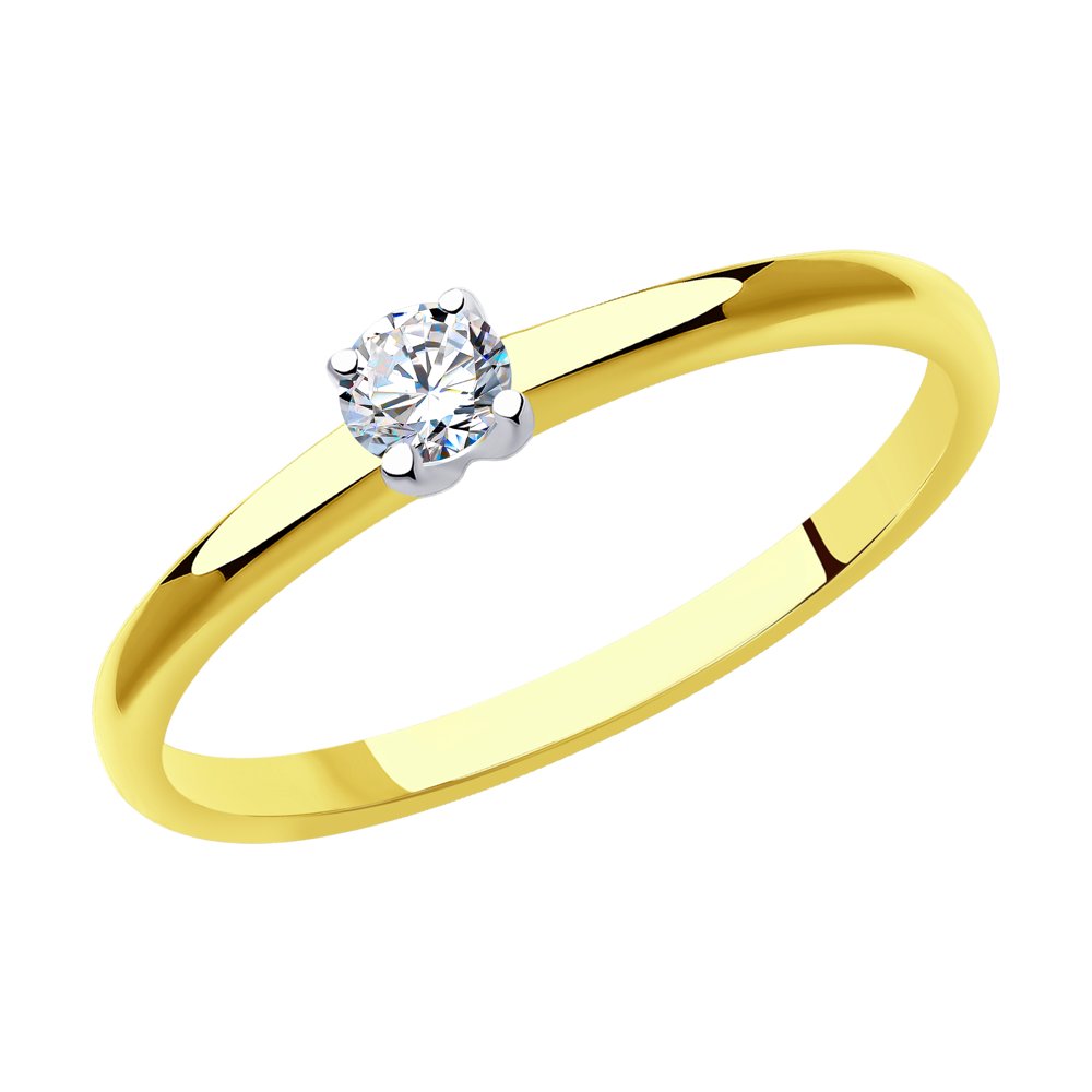 

Кольцо из золота р. 19 SOKOLOV Diamonds 1011909-2, бриллиант, 1011909-2