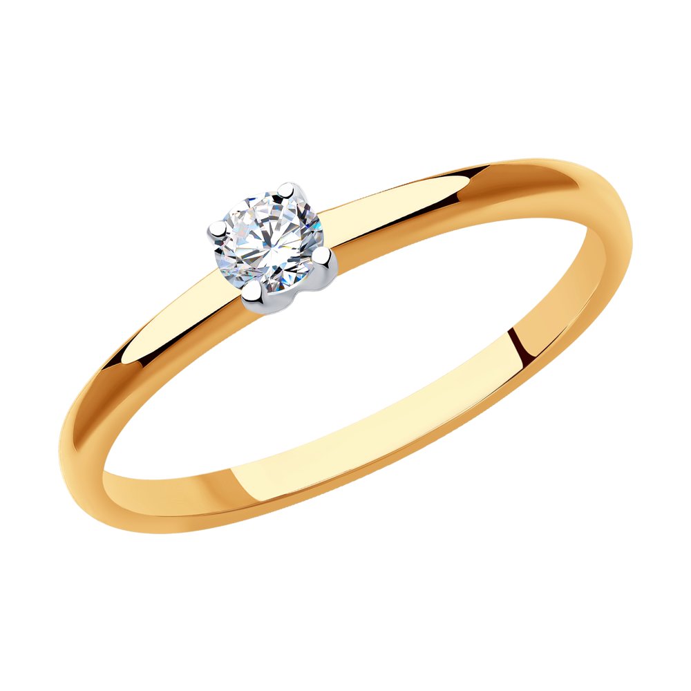 

Кольцо из золота р. 15,5 SOKOLOV Diamonds 1011909, бриллиант, 1011909