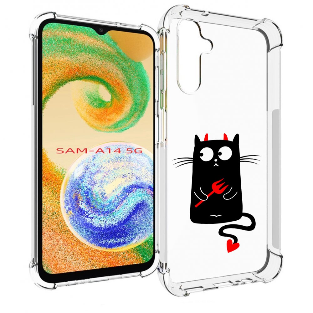 

Чехол MyPads Кот демон для Samsung Galaxy A14 5G, Прозрачный, Tocco