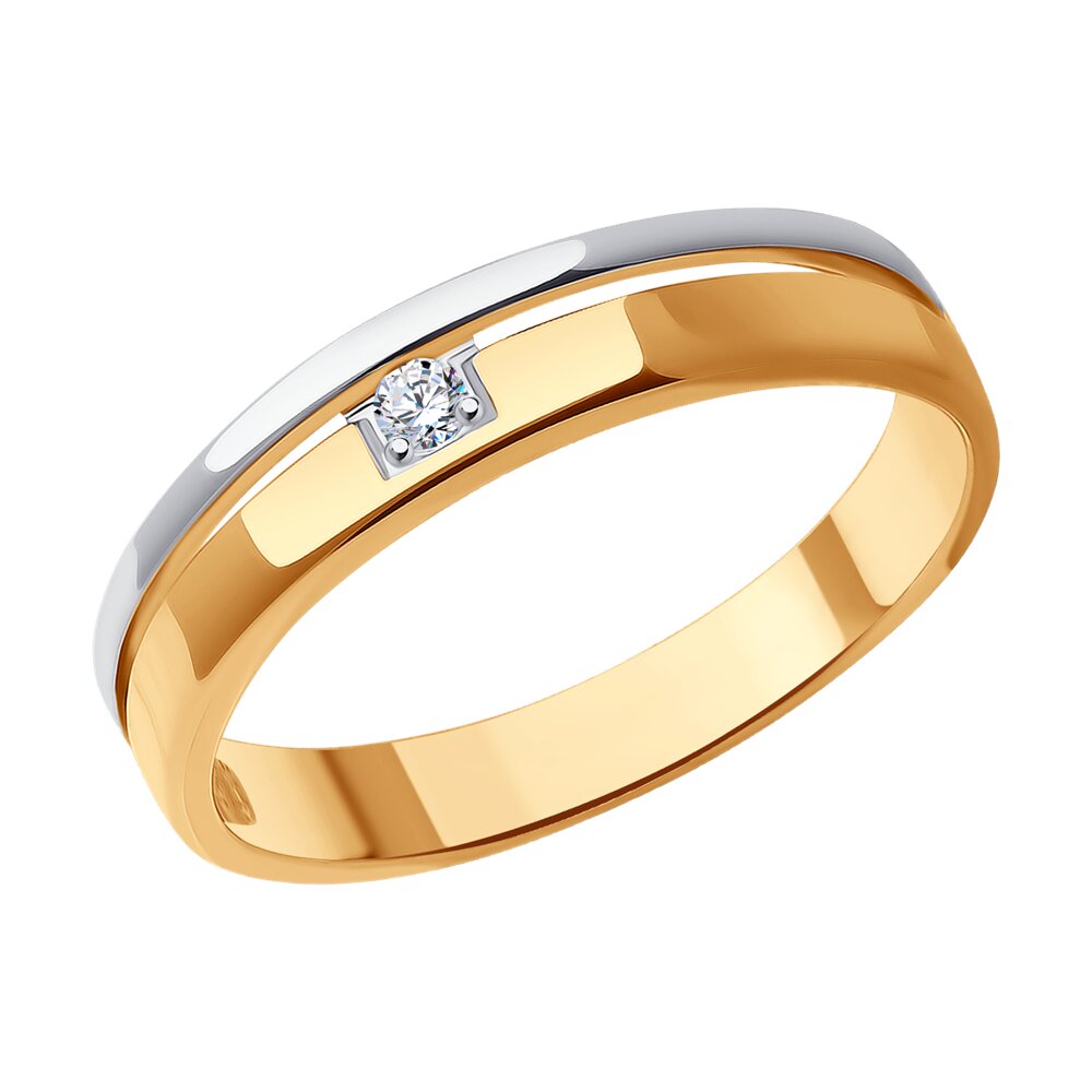 

Кольцо обручальное из красного золота с бриллиантом р. 18,5 SOKOLOV Diamonds 1011729, 1011729