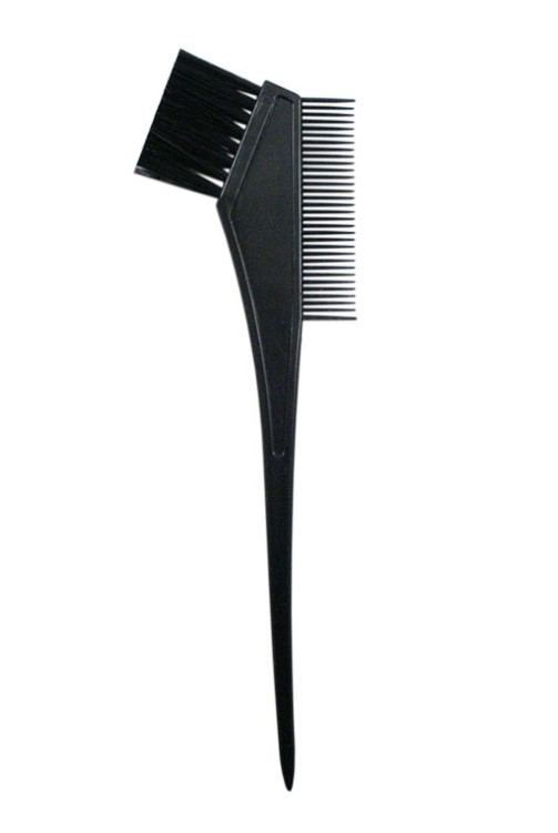 Кисть для окраски волос, LEI, с расчёской, чёрная, 30 мм, 15г