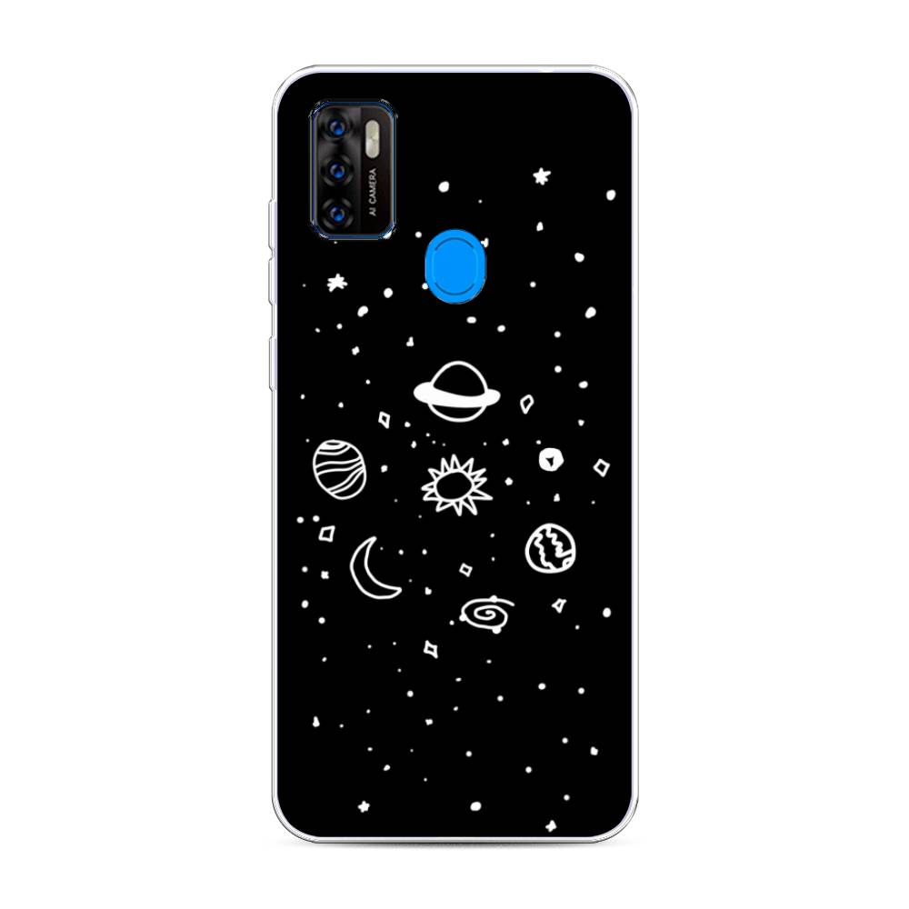 

Чехол на ZTE Blade A7s 2020 "Дудл солнечной системы", Бежевый;серый, 133950-2