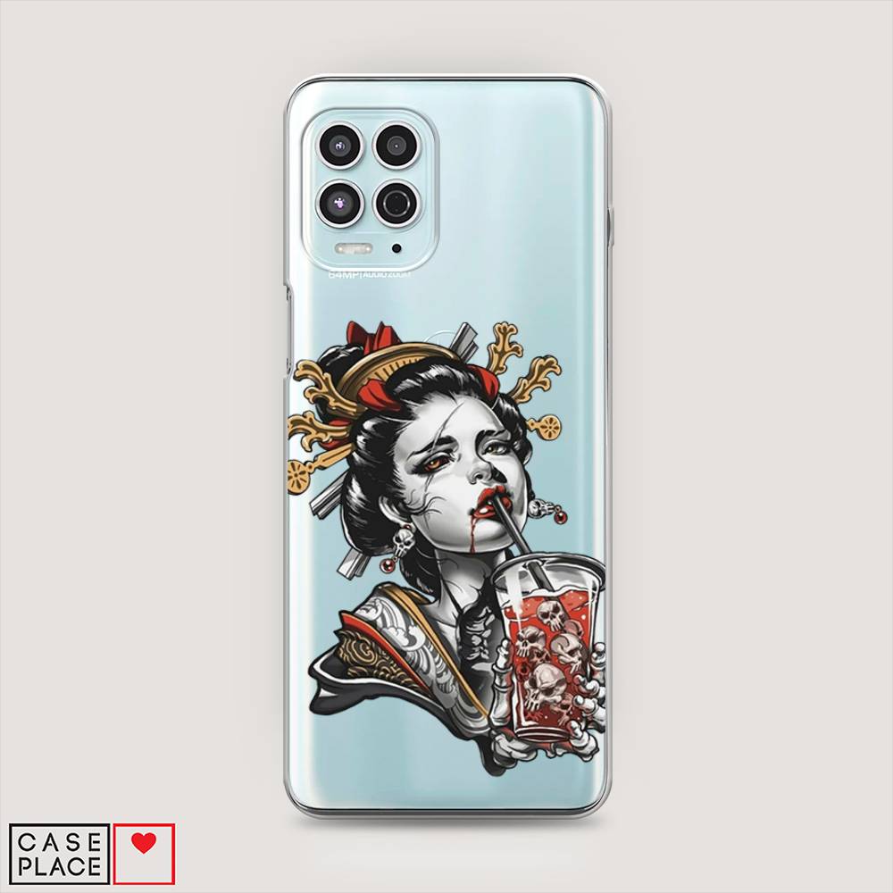

Чехол на Motorola Moto G100 "Опасная гейша", Красный;черный;серый, 241650-4