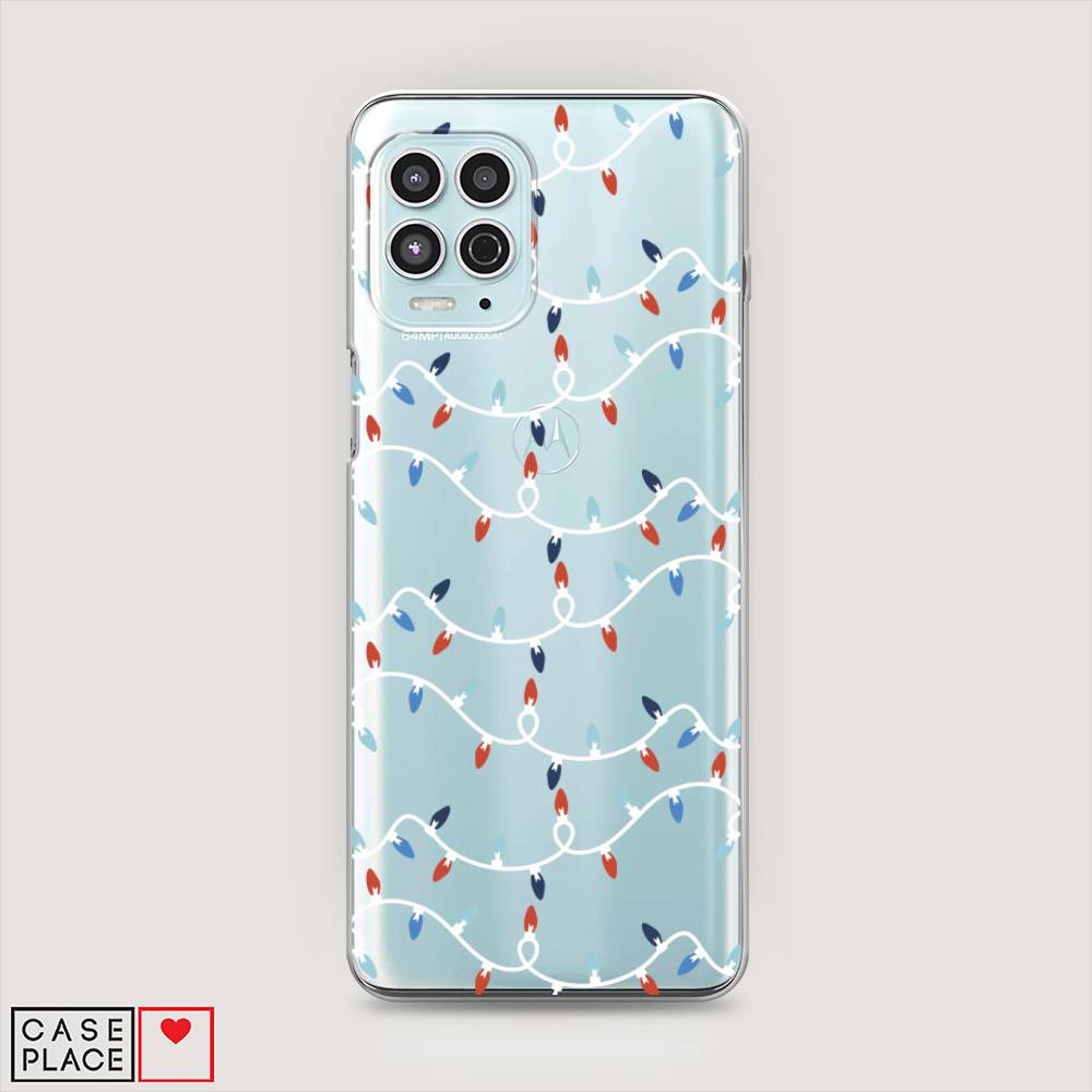 

Чехол на Motorola Moto G100 "Разноцветная гирлянда", Белый;красный;синий, 241650-5