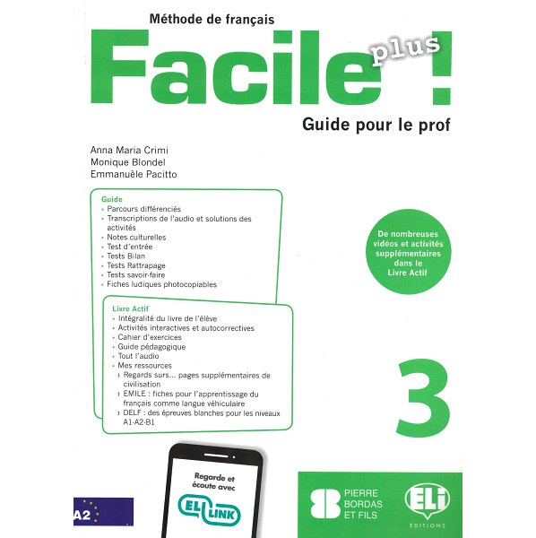 фото Книга facile plus ! 3 guide pedagogique + cd(2) eli