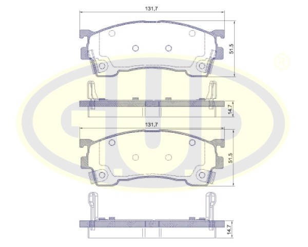 

Тормозные колодки G.U.D. gbp041504