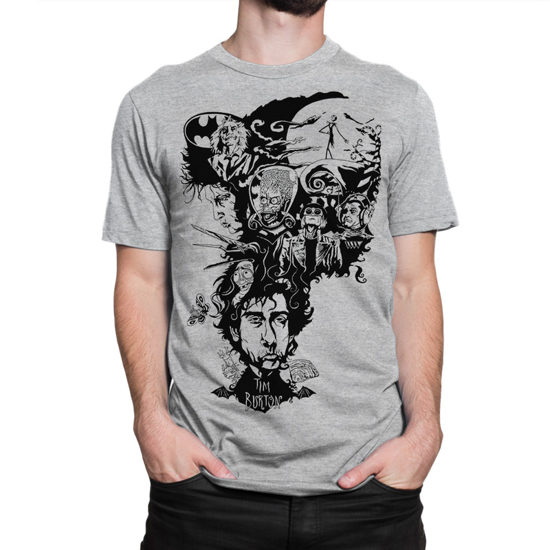 

Футболка мужская Dream Shirts Тим Бертон серая S, Серый, Тим Бертон
