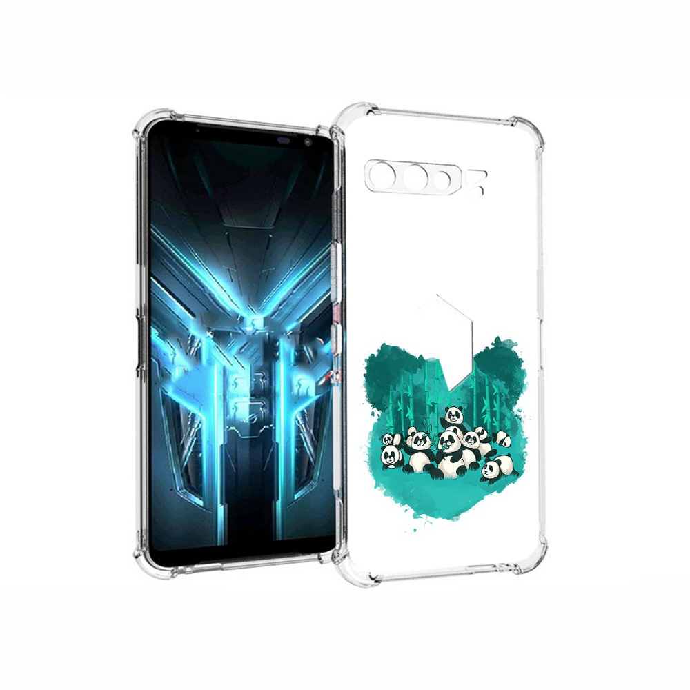 

Чехол MyPads Tocco для Asus ROG Phone 3 нарисованные панды, Прозрачный, Tocco