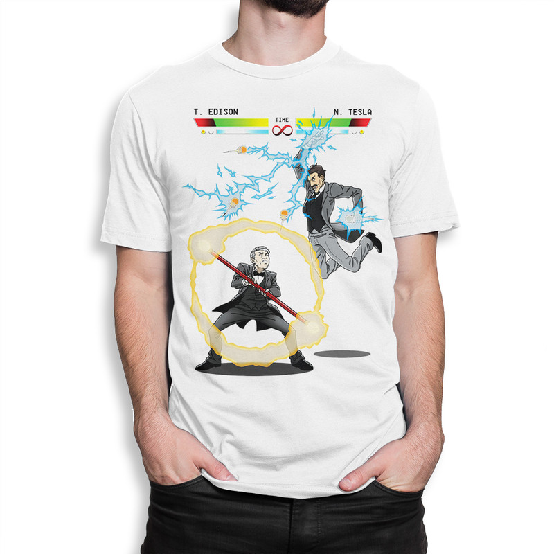 

Футболка мужская Dream Shirts Тесла Против Эдисона белая 2XL, Белый, Тесла Против Эдисона
