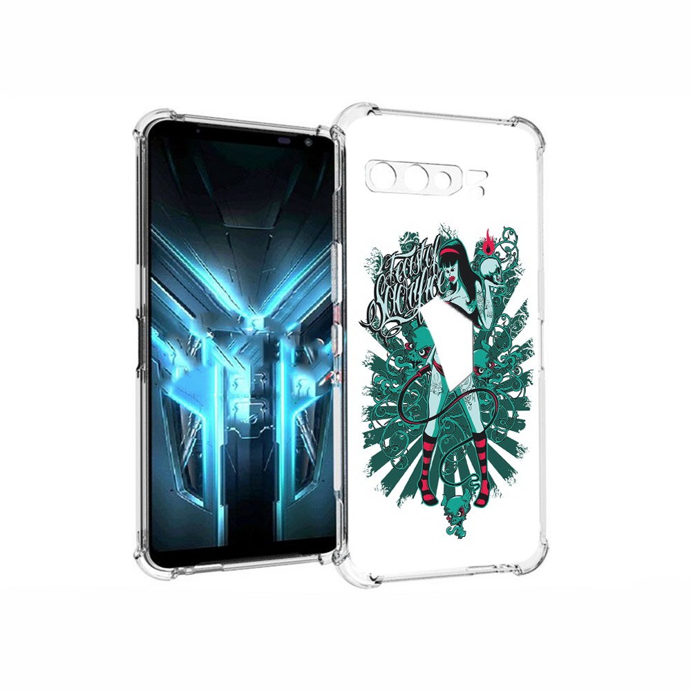 

Чехол MyPads Tocco для Asus ROG Phone 3 нарисованная девушка в татуировках, Прозрачный, Tocco