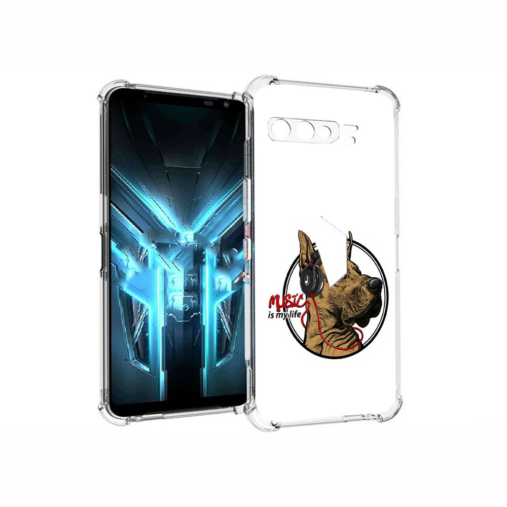 

Чехол MyPads Tocco для Asus ROG Phone 3 музыкальная собака, Прозрачный, Tocco