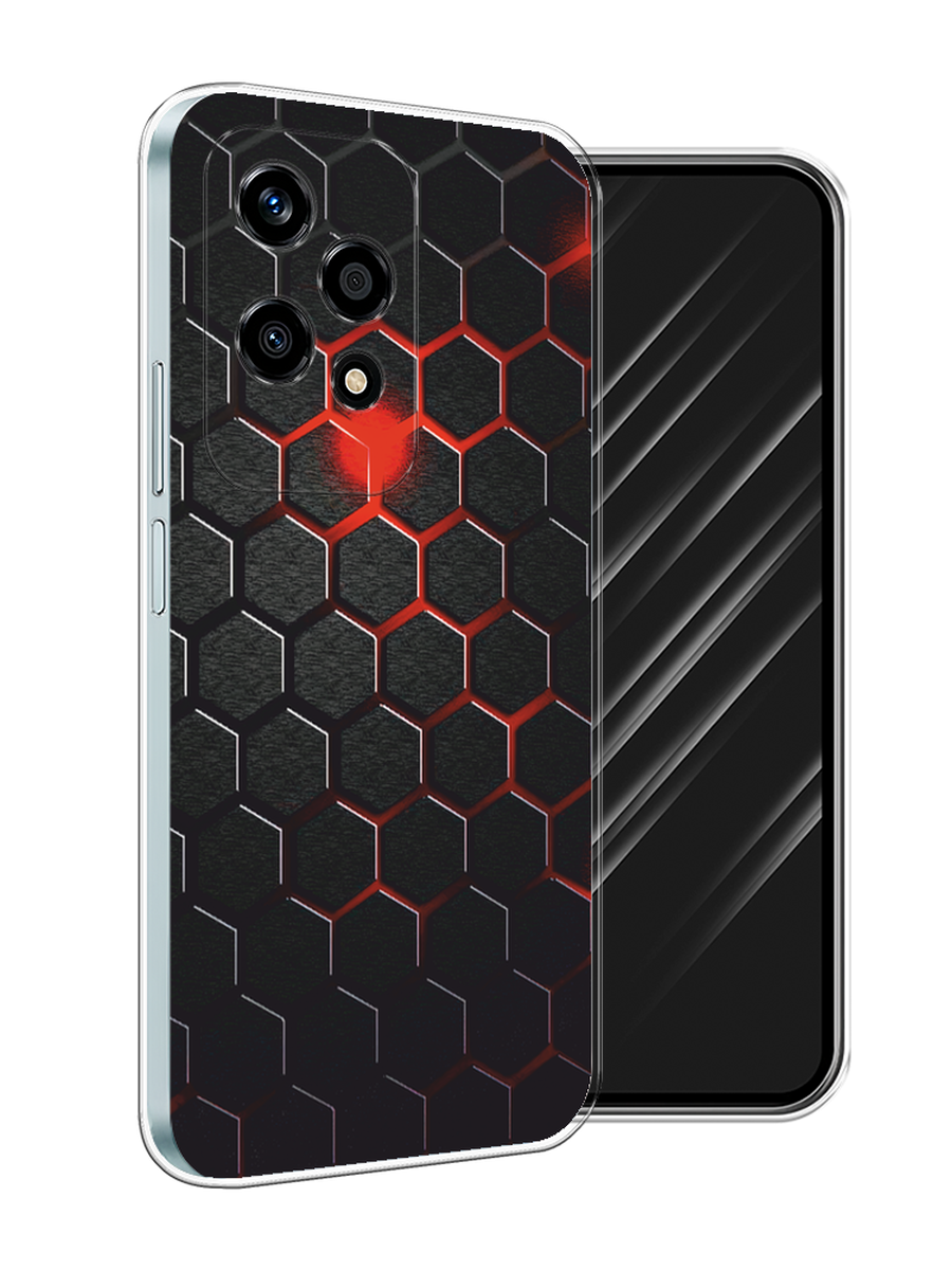 

Чехол Awog на Honor 200 Lite "Фон соты красные", Красный;черный, 6124650-1