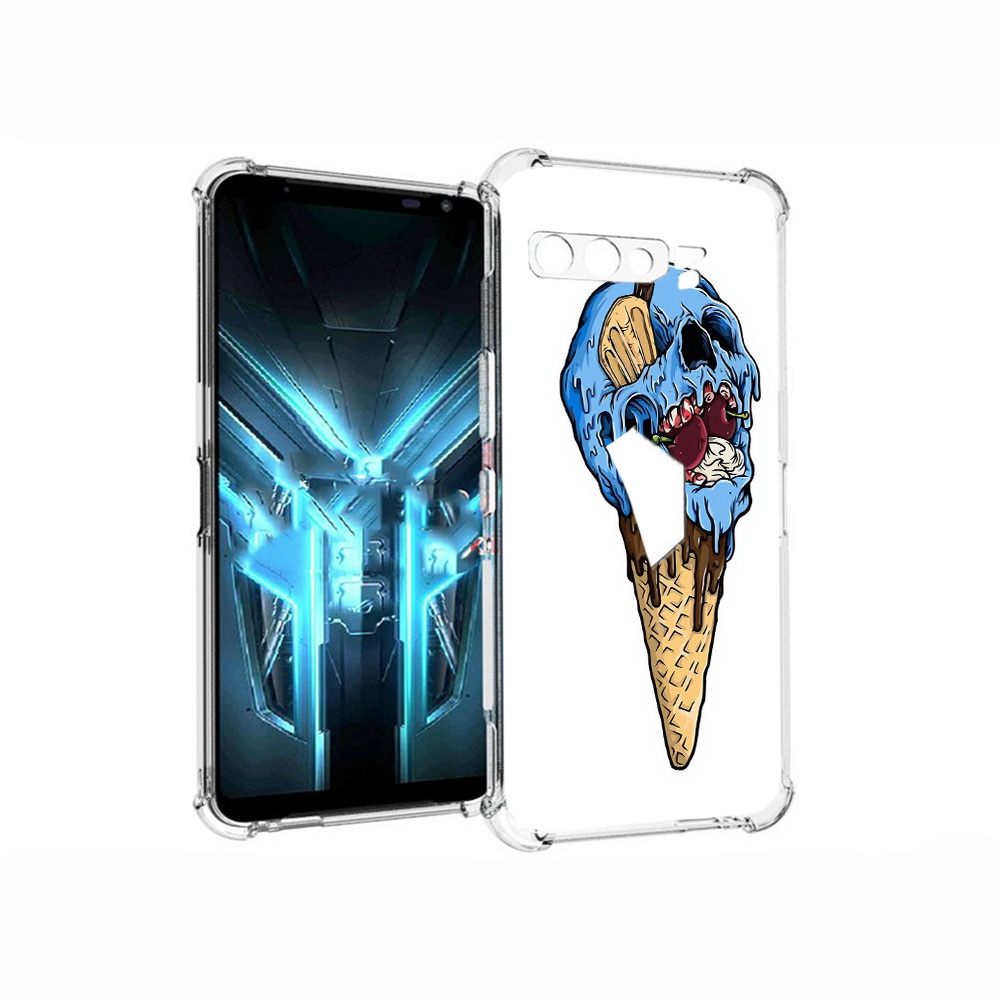 

Чехол MyPads Tocco для Asus ROG Phone 3 мороженное череп, Прозрачный, Tocco