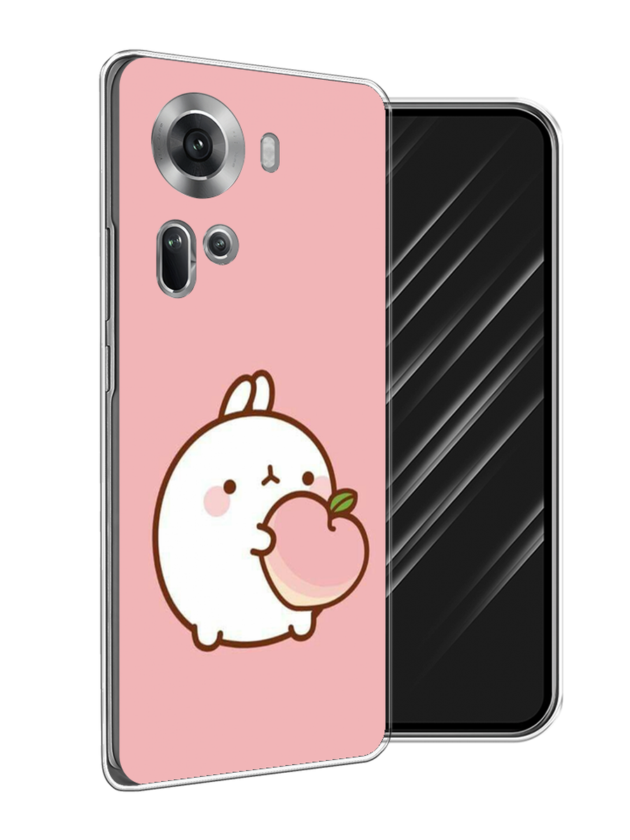 

Чехол Awog на Oppo Reno 11 (Global) "Кролик с персиком", Розовый;бежевый, 2515850-1