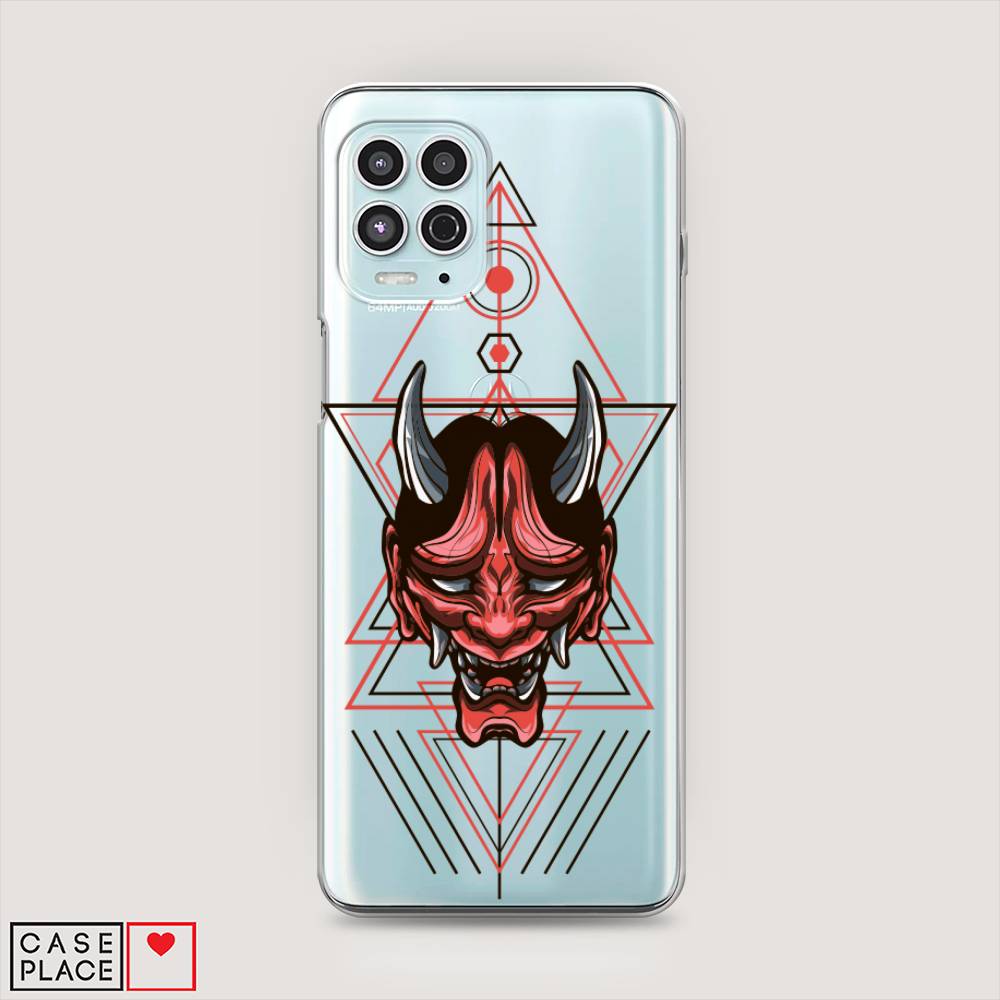 

Чехол на Motorola Moto G100 "Hanya Oni mask", Серый;красный;черный, 241650-4