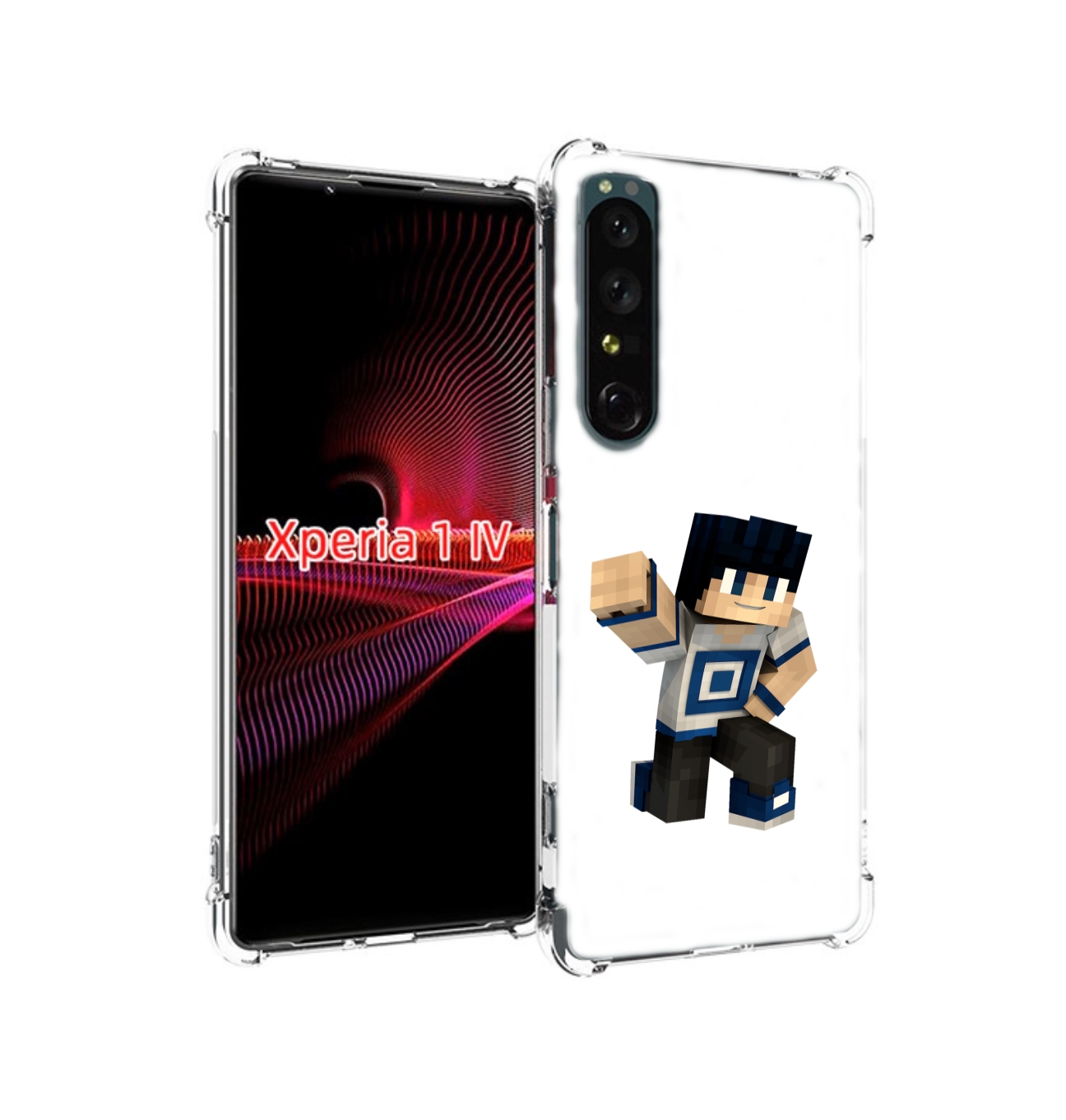 Чехол задняя-панель-накладка-бампер MyPads Minecraft-1 для Sony Xperia 1 IV противоударный