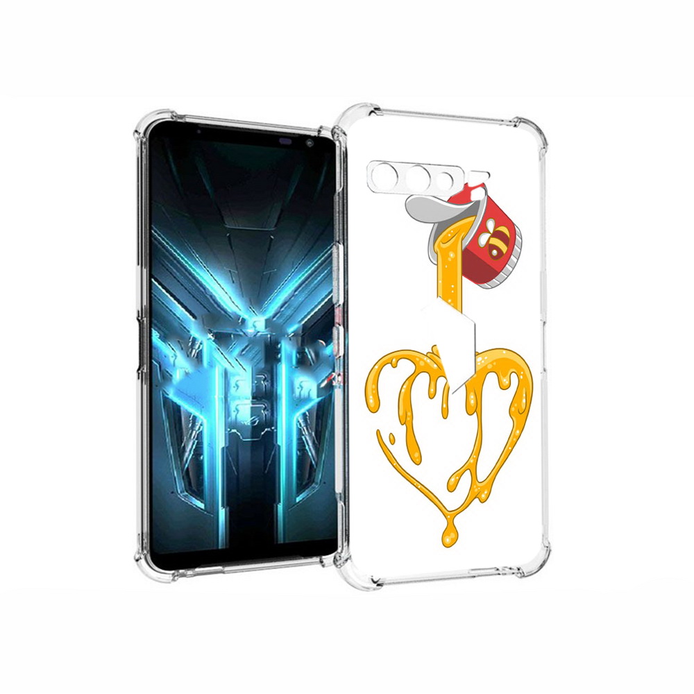 

Чехол MyPads Tocco для Asus ROG Phone 3 медовое сердце, Прозрачный, Tocco