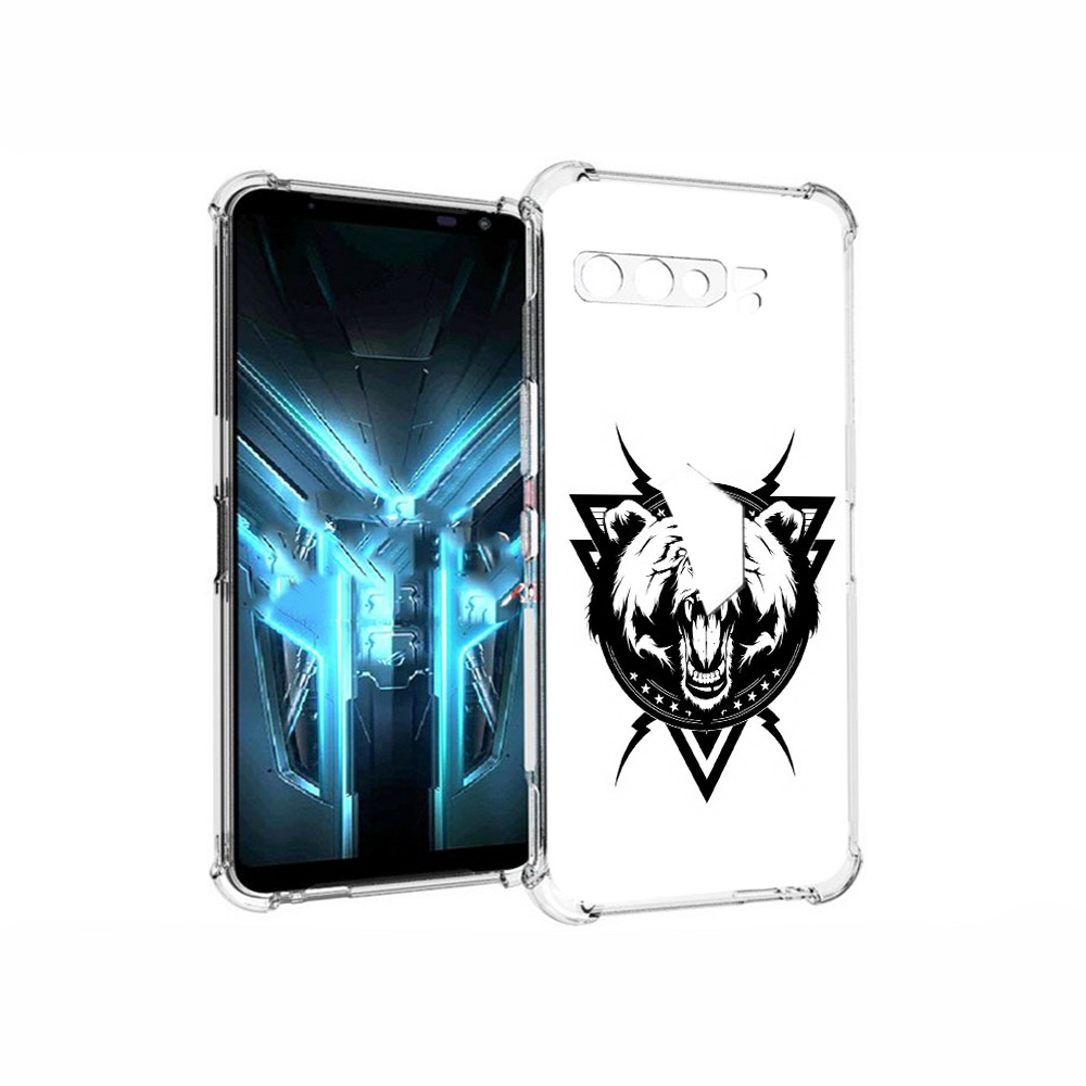 

Чехол MyPads Tocco для Asus ROG Phone 3 медведь в треугольнике, Прозрачный, Tocco