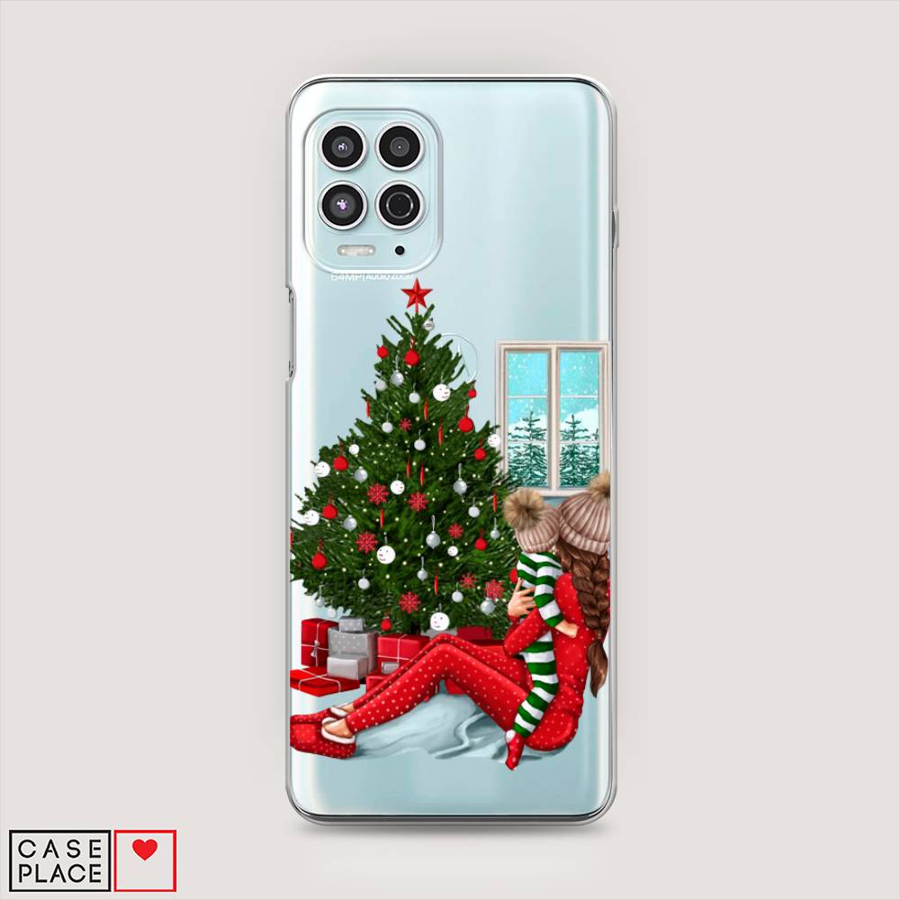 

Чехол на Motorola Moto G100 "Новый год с мамой", Красный;зеленый;голубой, 241650-6