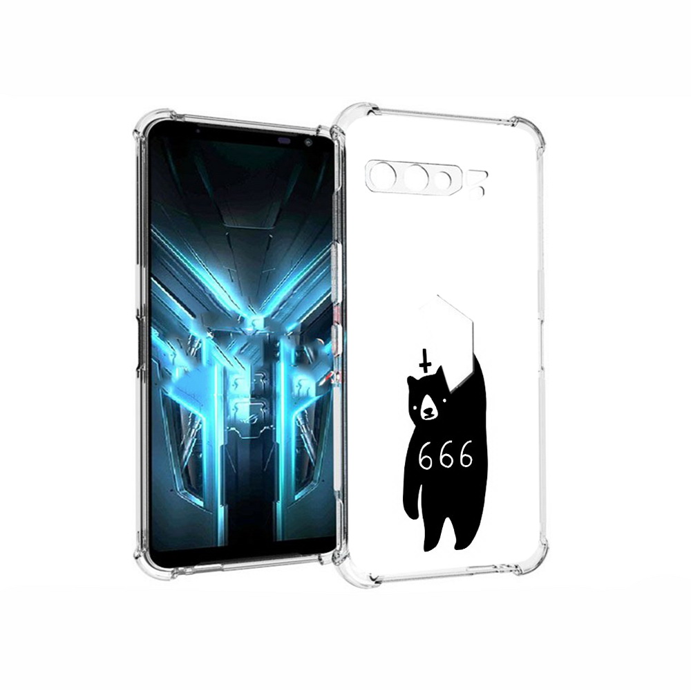 

Чехол MyPads Tocco для Asus ROG Phone 3 медведь 666, Прозрачный, Tocco