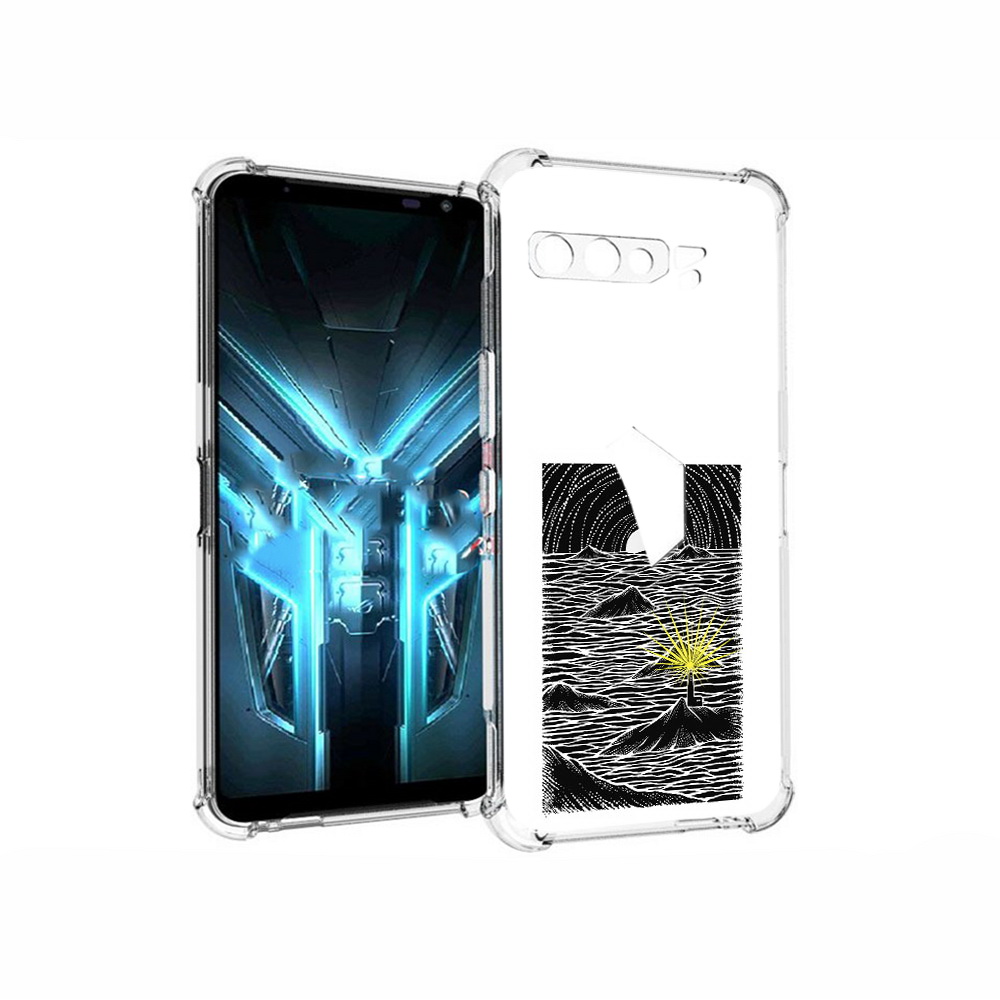 

Чехол MyPads Tocco для Asus ROG Phone 3 маяк в черно белом море, Прозрачный, Tocco