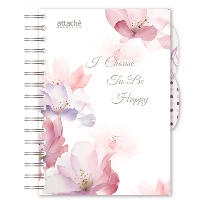

Бизнес-тетрадь Attache Selection Flower Dreams А5, 140л, клетка, спираль, I Choose