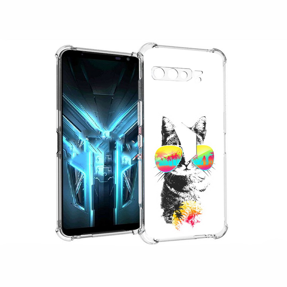 

Чехол MyPads Tocco для Asus ROG Phone 3 крутой кот, Прозрачный, Tocco