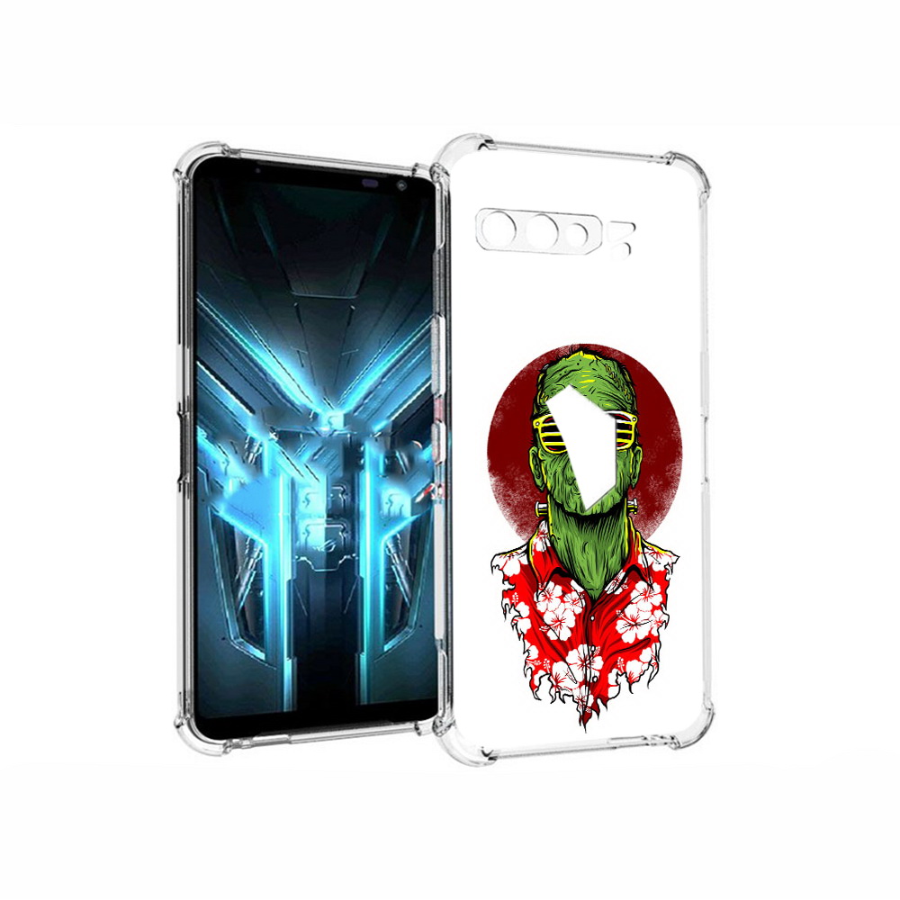 

Чехол MyPads Tocco для Asus ROG Phone 3 крутой зеленый мужчина в очках, Прозрачный, Tocco