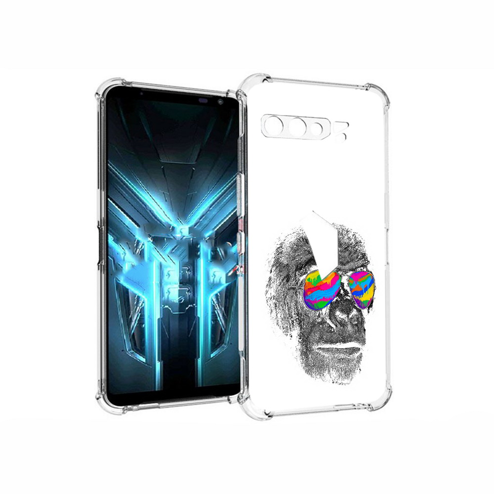 

Чехол MyPads Tocco для Asus ROG Phone 3 крутая обезьяна в очках, Прозрачный, Tocco