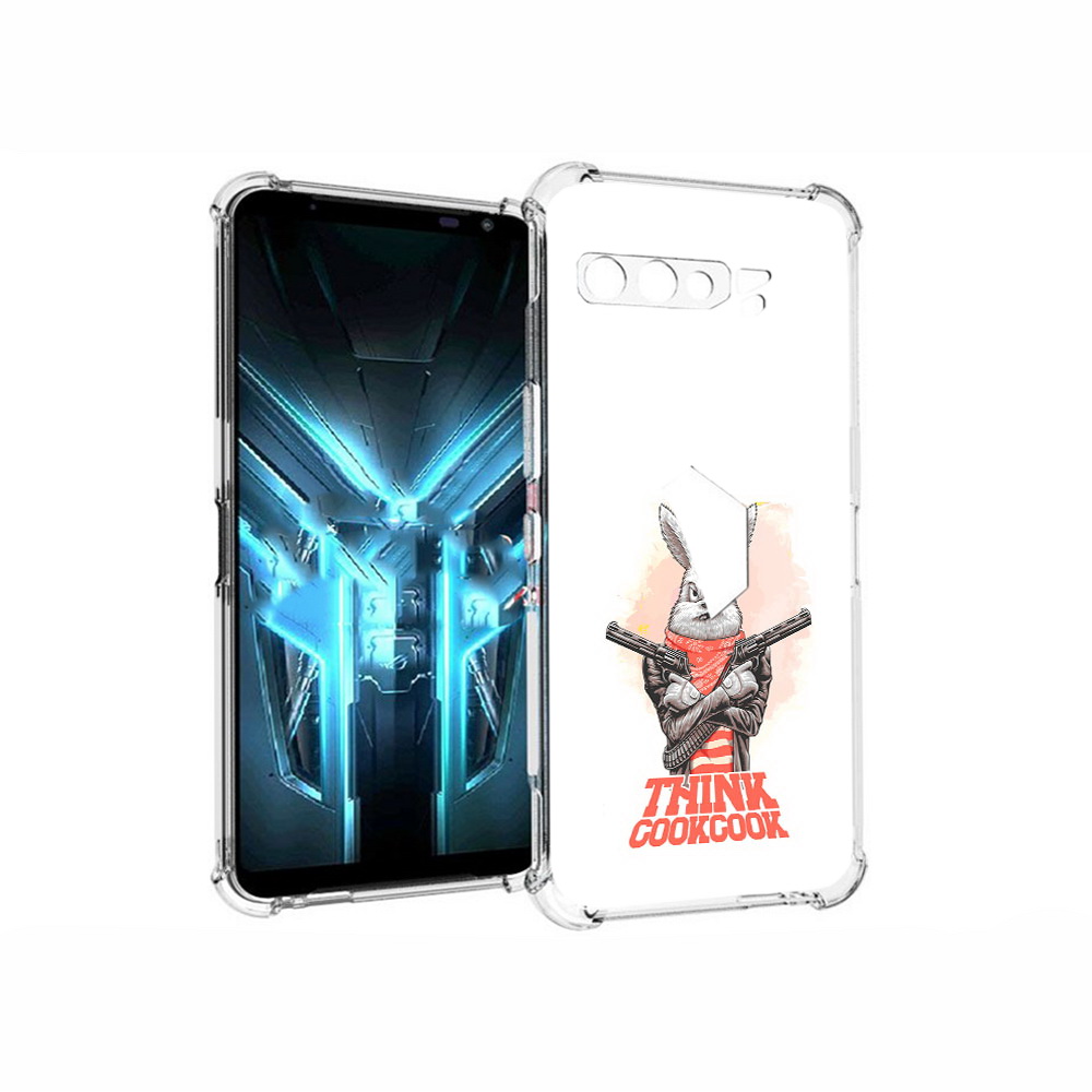 

Чехол MyPads Tocco для Asus ROG Phone 3 кролик пират, Прозрачный, Tocco