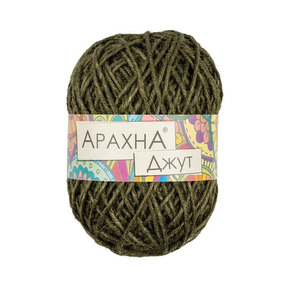 фото Пряжа arachna jute №019 темный зеленый