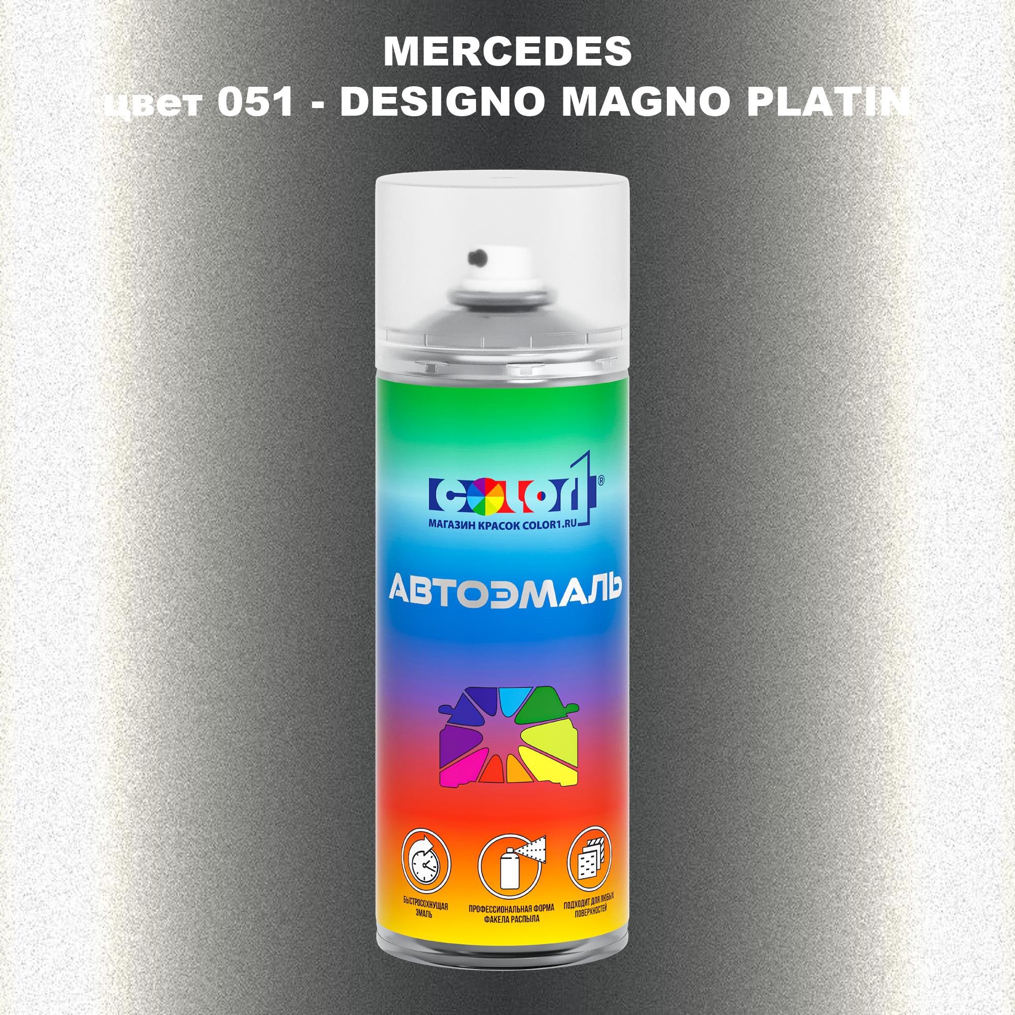 

Аэрозольная краска COLOR1 для MERCEDES, цвет 051 - DESIGNO MAGNO PLATIN, Прозрачный