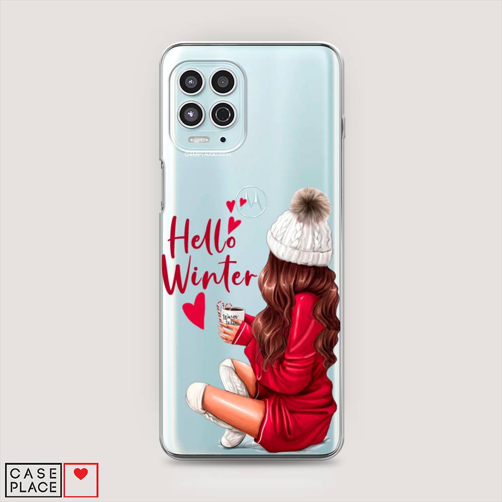 

Чехол на Motorola Moto G100 "Hello winter", Красный;белый;коричневый, 241650-5
