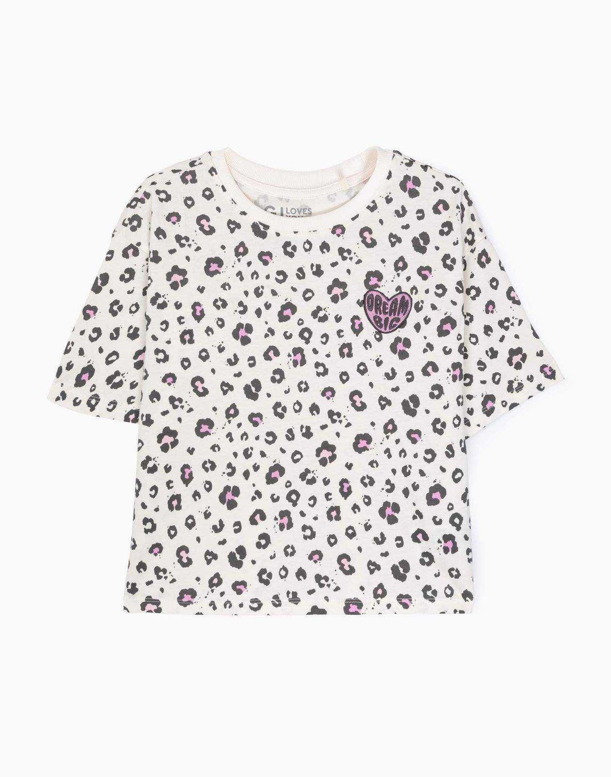 

Футболка для девочки Gloria Jeans GKT022860 молочный/серый 8-10л/140, Бежевый;серый, GKT022860