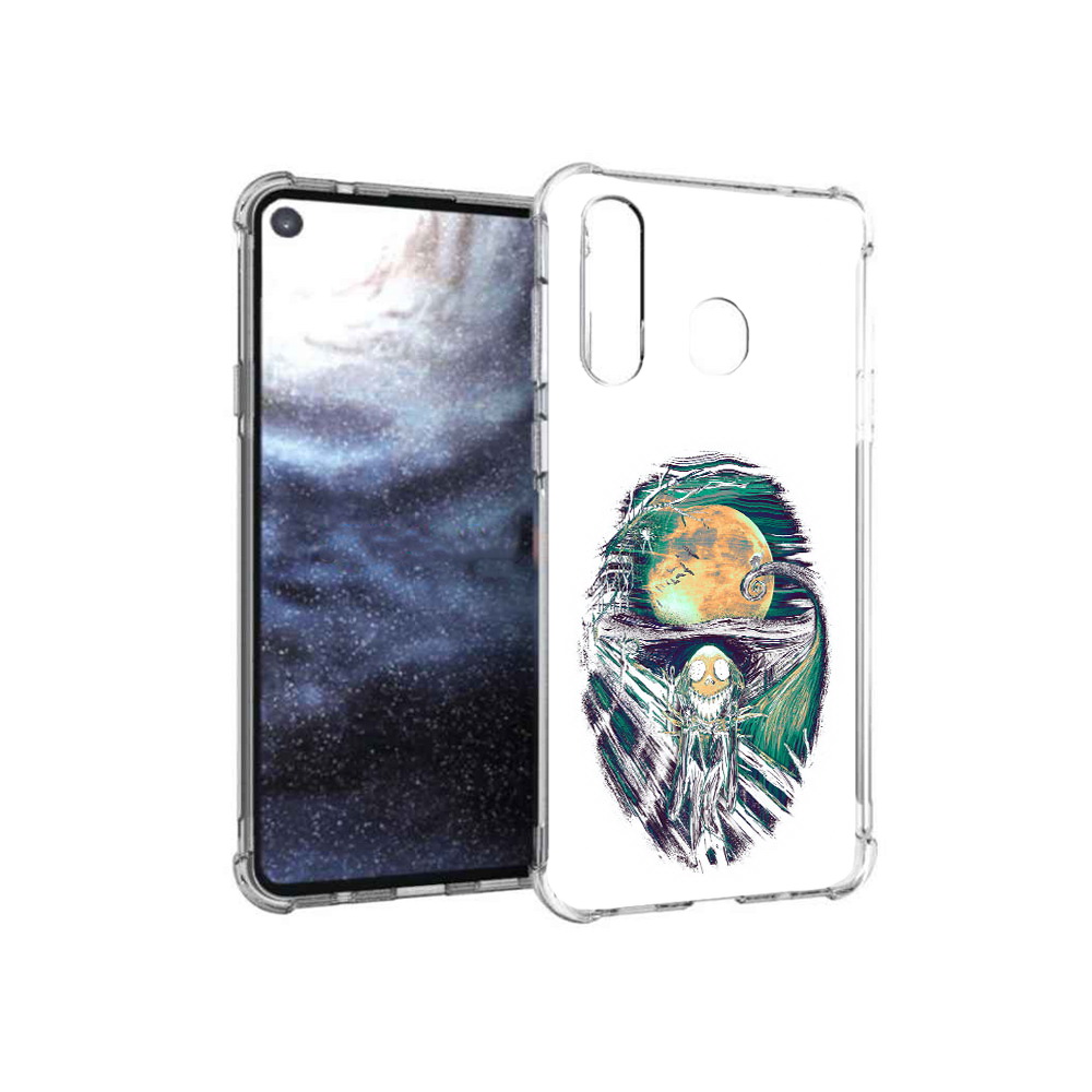 

Чехол MyPads Tocco для Samsung Galaxy A8s зубастое существо абстракция (PT124633.501.370), Прозрачный, Tocco