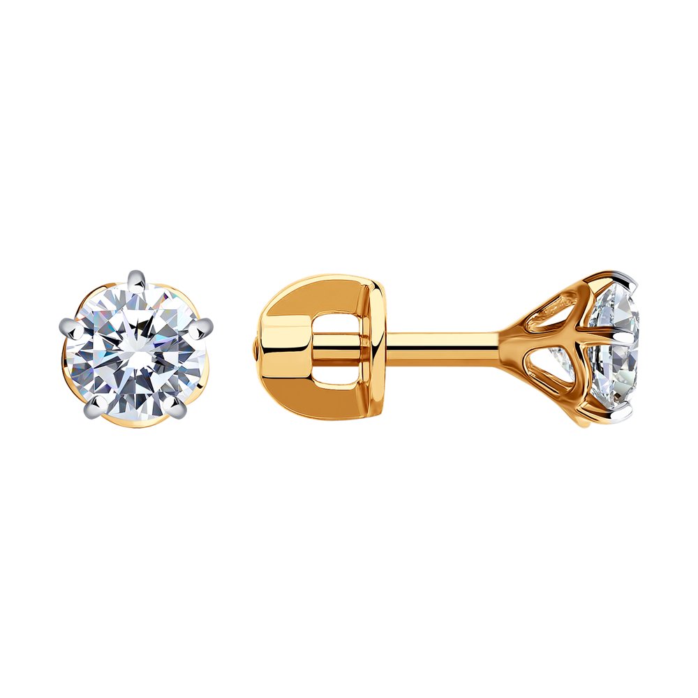 

Серьги пусеты из красного золота SOKOLOV 029486, фианит, 029486