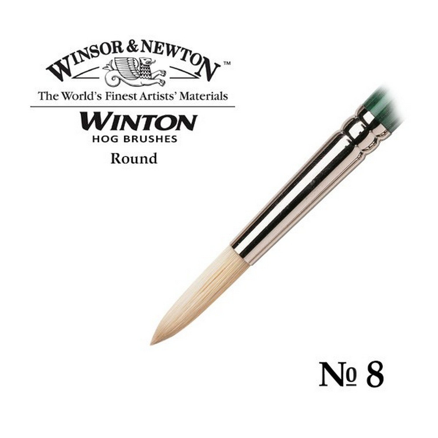 

Кисть W&N Winton для масляных красок, щетина, круглая, размер №8, Черный