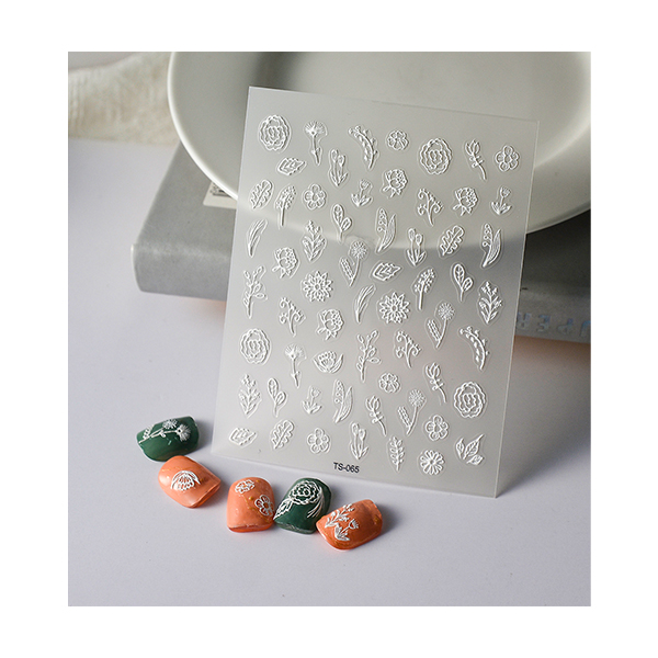 Наклейки для ногтей Abero Белые цветы